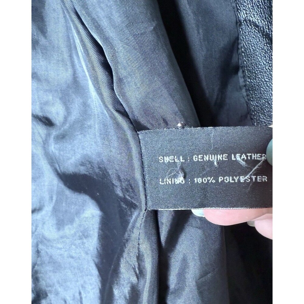 Vintage USA Leather Coat Women's 3X Black Button Front Jacket Pockets Soft 90's - Picture 8 of 12